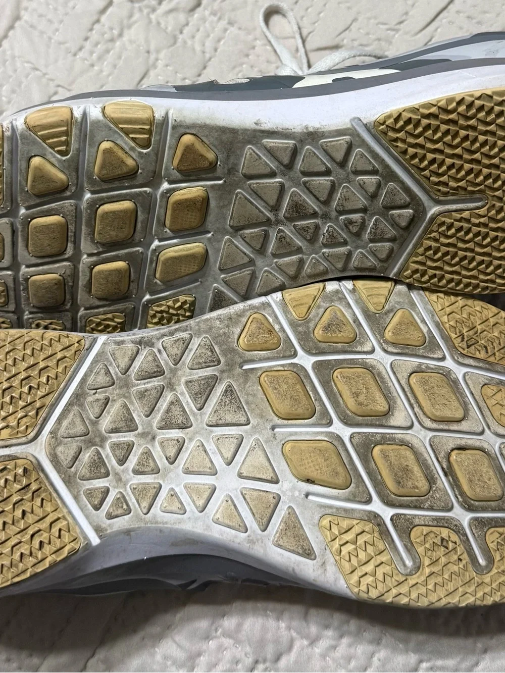 Nike Men's Athletic Shoes in White and Gray Camouflage